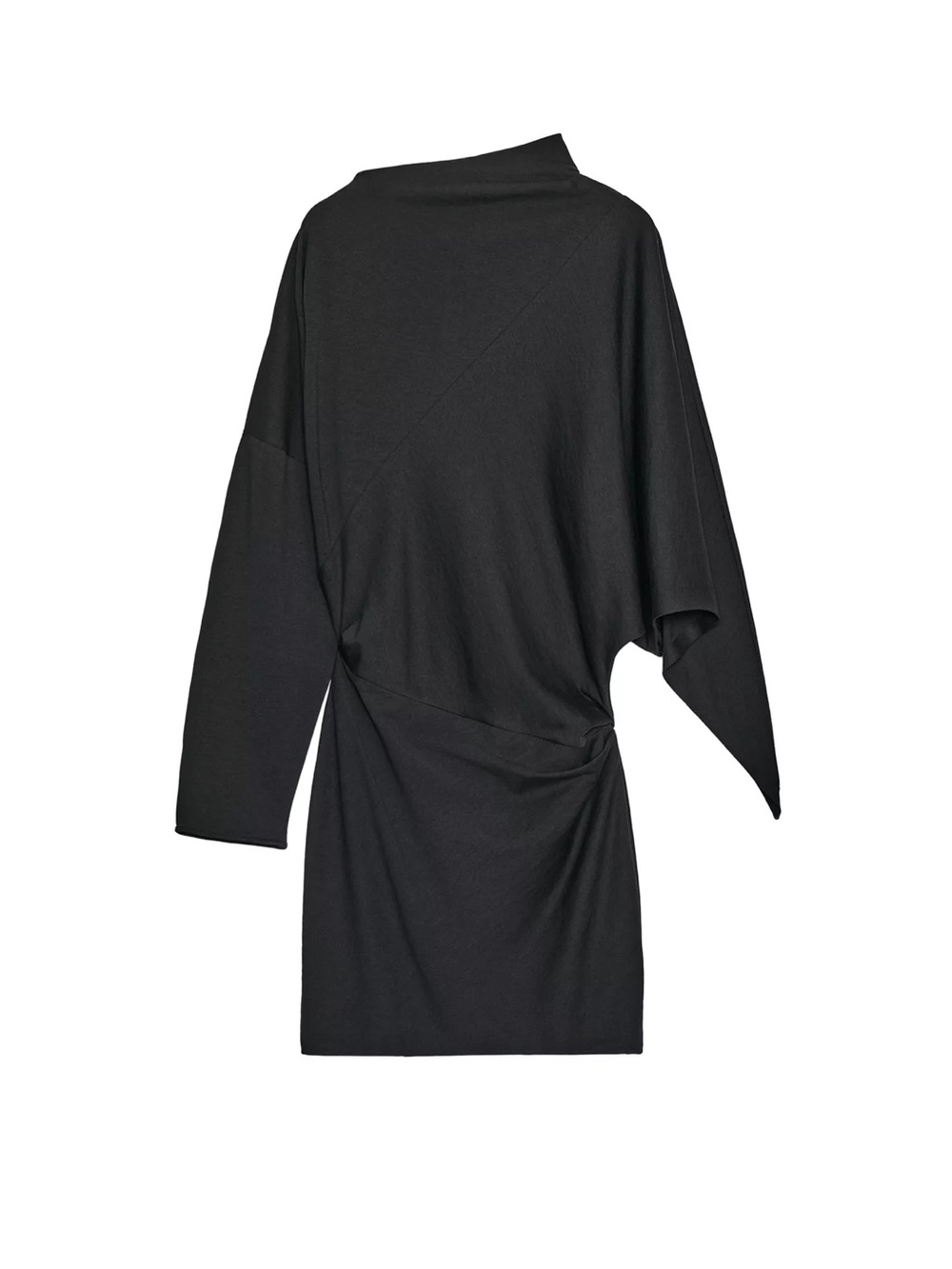 Zara Black Asymmetrical One-Shoulder Dress